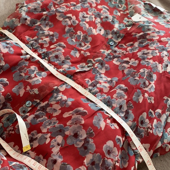 Amour Vert Marianna silk chiffon floral red dress - Picture 8 of 8